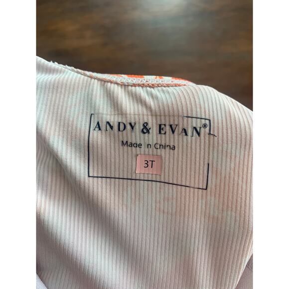 Andy & Evan Pink & Orange Check Tropical Swimsuit - 3T - Picture 3 of 3
